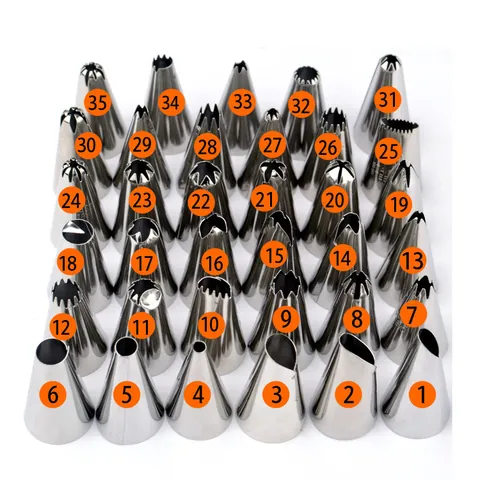304 Stainless Steel Icing Nozzles Cream Cookie Piping Tips DIY Cake Decorating Tools For Baking Professional Pastry Tips
