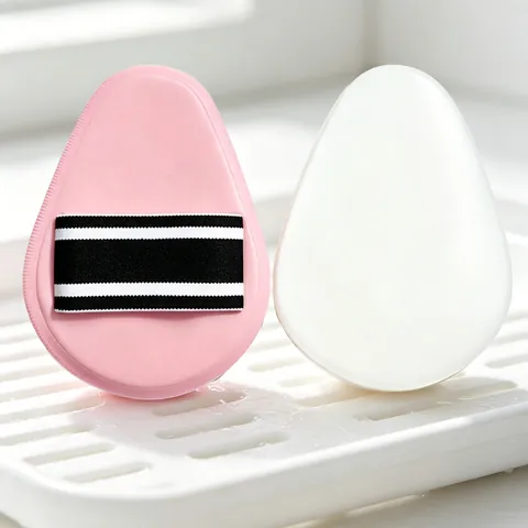 Large Body Lotion Applicator Puff Non-Absorbent PU Leather Body Cream Sponge With Striped Hand Strap For Women Skin Care Tools