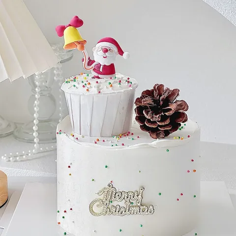 Merry Christmas Cake Toppers Άγιος Βασίλης Τάρανδος Μαλακά Στολίδια PVC Για Εορταστικές Διακοσμήσεις Πάρτι Ζαχαροπλαστικής Χριστουγεννιάτικα Επιδόρπια