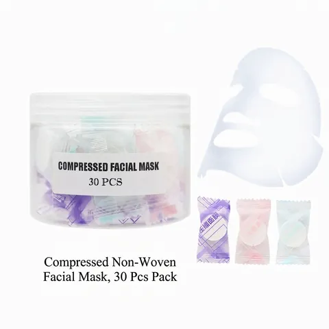 Komprimiertes Gesichtsmaskenpapier Vliesstoff Im Karton Einzeln Verpackt Absorbierendes Tragbares Hautpflege-Maskenpapier Für Damen DIY-Gesichtspflege