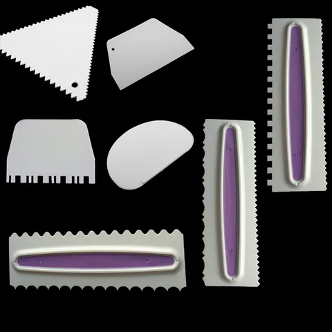 Plastic Cake Scraper Icing Smoother Sawtooth Edge Baking Cream Decorating Kitchen Tools For Cake Professional Smoothing Accessories