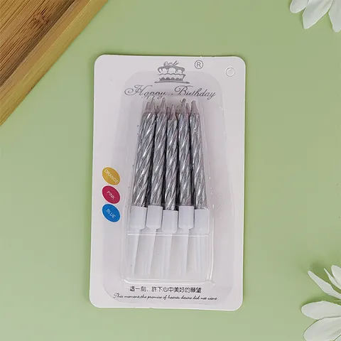Spiral Birthday Cake Candles Paraffin Wax Gold Silver Screw Candles For Birthday Party Wedding Cake Topper Decoration Accessory