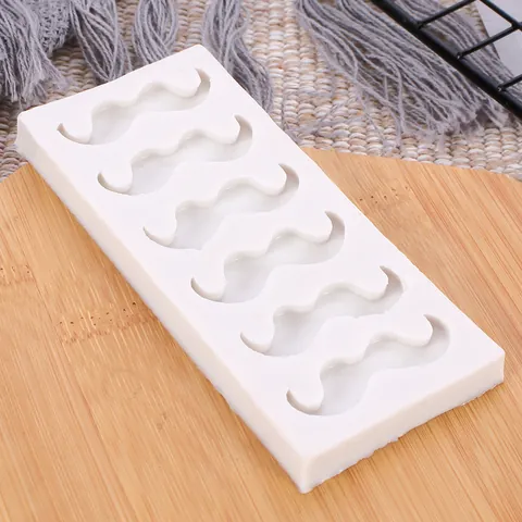 Moule en Silicone Moustache Forme de Barbe Fondant Chocolat Bac à Glaçons Outil de Cuisson DIY Pour Décoration de Gâteau Fête