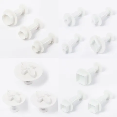 Σετ Καλούπια Αρτοποιίας DIY Πλαστικοί Κόφτες Εμβόλου Λευκό Φοντάν Διακόσμηση Τούρτας Κόφτες Μπισκότων για Ζαχαροπλαστική