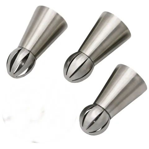 Russian Ball Piping Nozzles Stainless Steel Torch Icing Tips Seamless Flower Cake Decorating Tools For Baking Cream Frosting