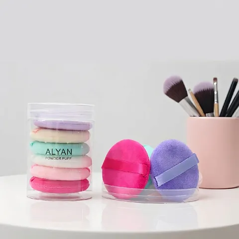 ALYAN Round Crystal Velvet Powder Puff Soft Plush Makeup Sponge Applicator For Loose Powder Face Body Cosmetic Beauty Tools