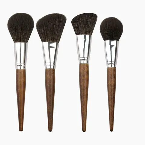 Professionele Make-up Kwasten Set Peerhout-look Houten Handvat Synthetische Vezels Voor Poeder Blush Contouring Vrouwen