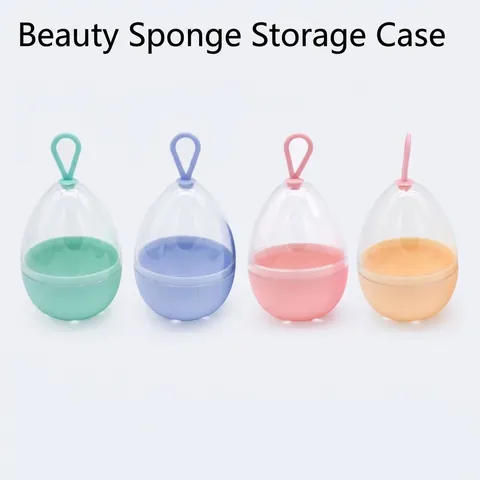 Draagbare Ei-vormige Make-up Spons Opbergdoos Met Haak Stofdichte Cosmetische Beauty Blender Case Voor Vrouwen Reizen