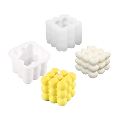 Cube Shaped Silicone Fondant Mold DIY Baking Cake Mold For Chocolate Mousse Jelly Candle Soap Making Tool Home Kitchen Accessories