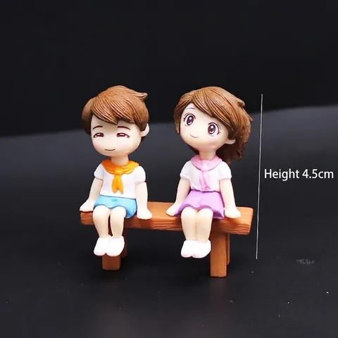 Cartoon Couple Miniature Figurines Romantic Proposal Doll For Cake Toppers Desktop Decoration Valentine Gift Home Decor