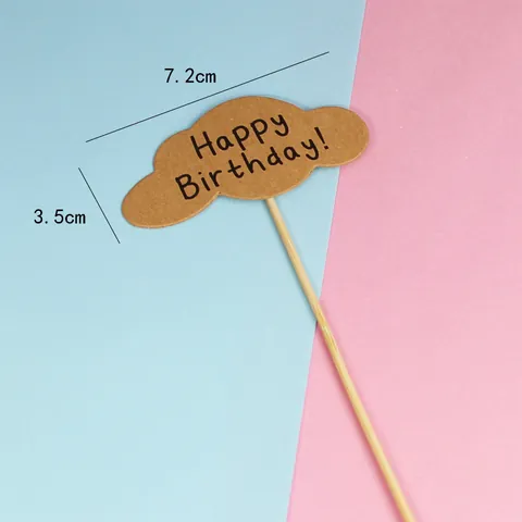 Kraftpapier Verjaardag Taarttopper Bos Stijl Happy Birthday Hello With Love Houten Stok Bakkerij Decoratie Feest
