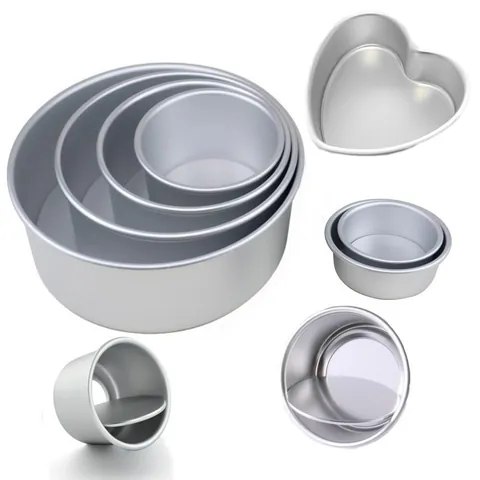 Anodized Aluminum Alloy Cake Mold Round Heart Shaped Removable Bottom Baking Pans Rectangular Toast Box For Home Kitchen Bakery