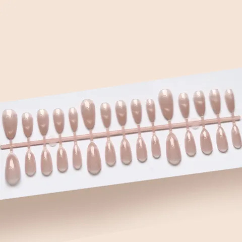 Cat Eye Short Press On Nails Shimmer Nude Pink Mauve Elegant Manicure Kit DIY Nail Art For Women Daily Decoration
