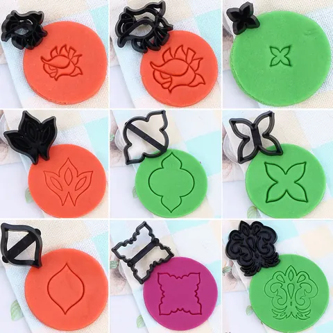 DIY Plastic Fondant Embossing Vorm Set Voor Taartrand Decoratie Gereedschap Mens Plant Muzieknoot Patroon Koekjessnijder Bakvorm