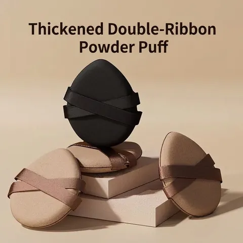 Professional Double Ribbon Air Cushion Powder Puff Thickened Teardrop Sponge For Foundation Dry Wet Dual Use Makeup Tool
