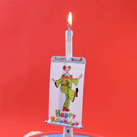 Creative Clown Heart Balloon Surprise Party Cake Candle Paraffin Wax Happy Birthday Candle For Birthday Cake Decoration