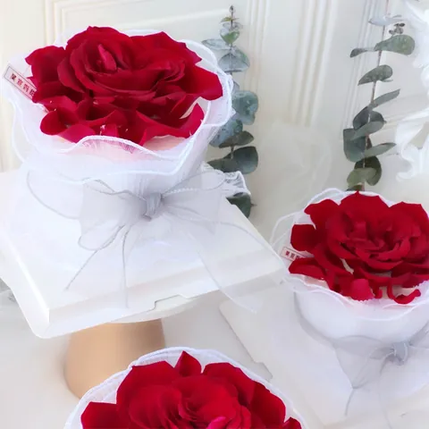 Decoración de Pasteles de Plástico Malla Tela Perla Artificial Rosa Corazón Amor Cinta San Valentín