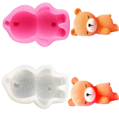Moule en Silicone pour Mousse Ours Qui Dort 3D DIY Crème Glacée Chocolat Gâteau Outil de Moulage pour Pâtisserie Maison