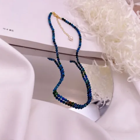Vintage Natural Stone Beaded Necklace For Women Colorful Gemstone Choker Gold Plated Chain Necklace With Artificial Pearl Pendant Jewelry