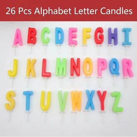 Velas de Letras del Alfabeto de Cumpleaños de Cera de Parafina Para Decoración de Pasteles Fiesta de Cumpleaños Boda