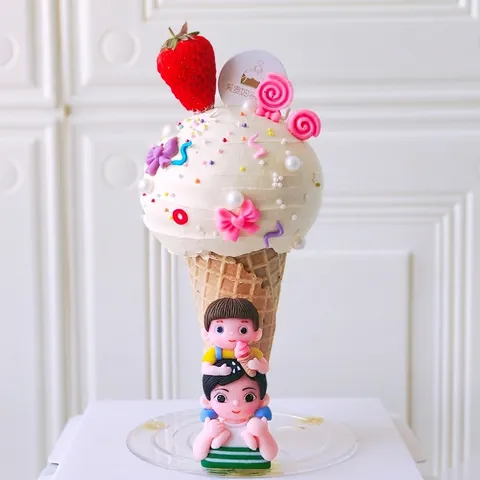 Ice Cream Theme Cake Stand Support Kit With 9cm Gasket Plastic Piling Bracket For Birthday Father's Day Baking Decoration