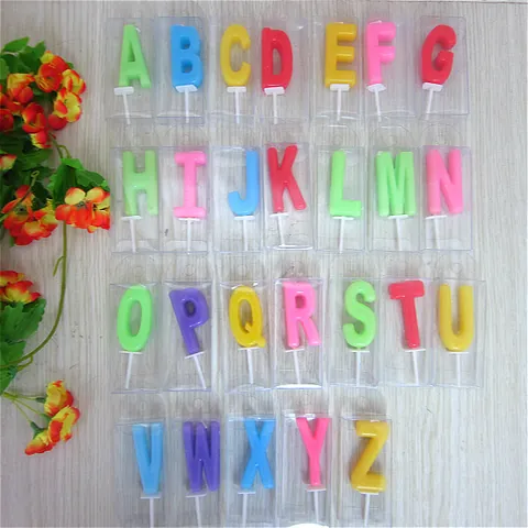 Velas de Letras del Alfabeto de Cumpleaños de Cera de Parafina Para Decoración de Pasteles Fiesta de Cumpleaños Boda