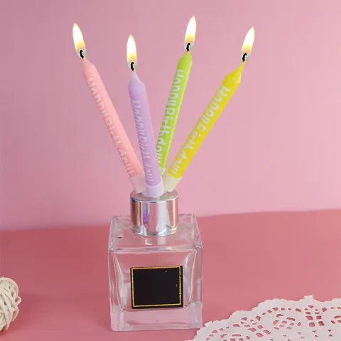Multicolor Happy Birthday Letter Cake Candles Paraffin Wax Decorative Cupcake Toppers For Birthday Party Decoration