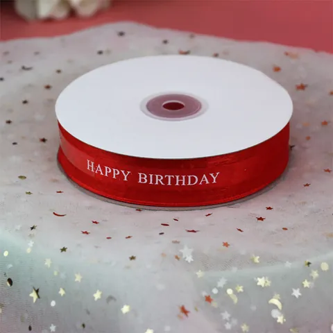 Ruban En Gaze De Neige Happy Birthday Just For You Imprimé En Mousseline Pour Décoration De Gâteaux Emballage Cadeau Articles De Fête D'anniversaire