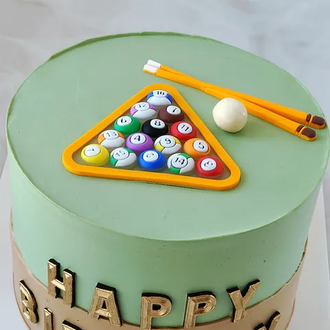 Billiards Pool Table Cake Topper Set Miniature Sports Theme Soft Rubber Birthday Party Cake Decoration For Men Boys Gifts