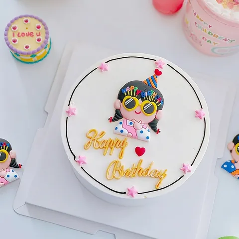 Weichgummi Cartoon Junge Mädchen Tortendeko Figur Mit Sonnenbrille Partyhut Für Kinder Geburtstag Party Backdekor Zubehör