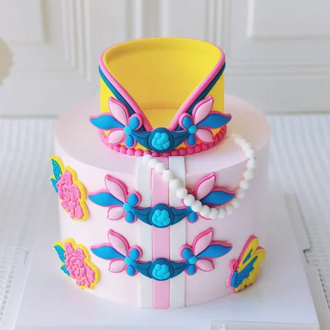 Muttertag Kuchendekoration Set 7-Teilig Traditioneller Chinesischer Qipao-Stil Weichgummi Tortendeko Für Geburtstagsparty Backzubehör