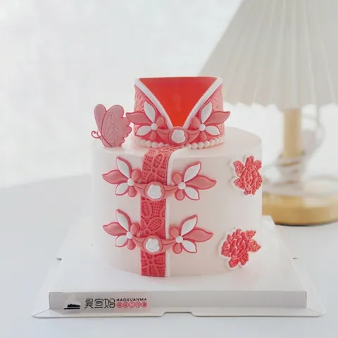 Muttertag Kuchendekoration Set 7-Teilig Traditioneller Chinesischer Qipao-Stil Weichgummi Tortendeko Für Geburtstagsparty Backzubehör