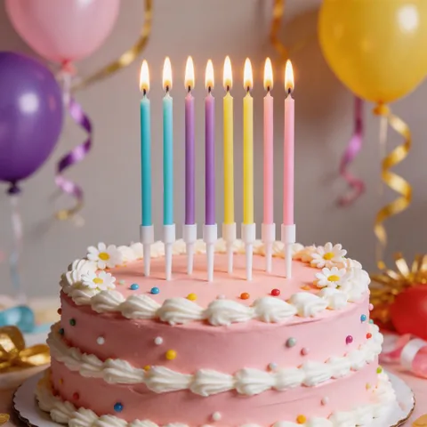 Bougies d'Anniversaire Crayon Arc-en-Ciel Colorées Fines en Cire de Paraffine pour Décoration de Gâteau de Fête