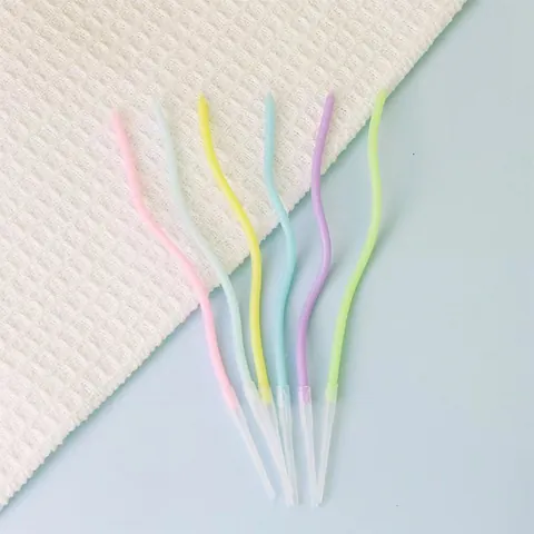 Candy Color Spiral Birthday Candles Curved Cake Topper Minimalist Paraffin Wax Candles For Party Baking Decoration