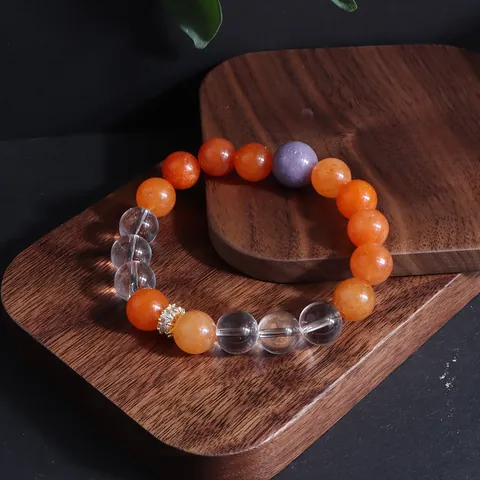 Neuer Chinesischer Stil Natürliches Kristallperlen Armband Mit Strass Zwischenstück Ethnisch Retro Sonnenstein Aquamarin Amethyst Schmuck