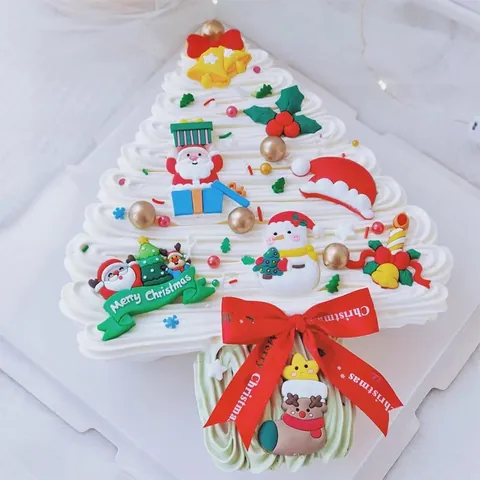 Decoración de Pastel de Navidad PVC Blando Papá Noel Muñeco de Nieve Árbol Ciervo Fiesta Postre Adorno Tarta