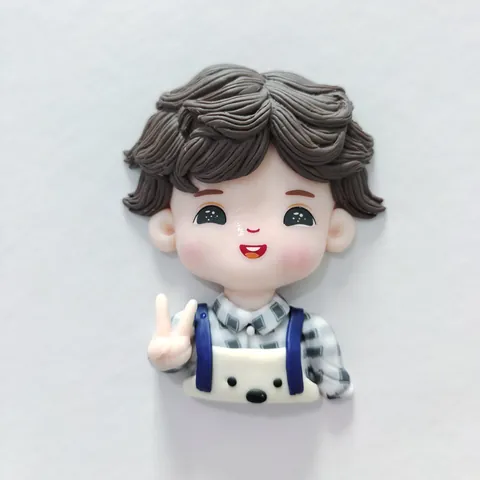 Hand-Molded Soft Clay Cartoon Character Cake Topper Cute Boy Girl Prince Princess Birthday Valentine's Day Cake Decoration Plugin