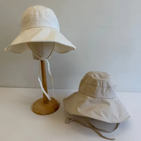 Women's Korean Style Plaid Checkered Wide Brim Sun Protection Bucket Hat Breathable Outdoor Travel Fisherman Hat With Wind Rope