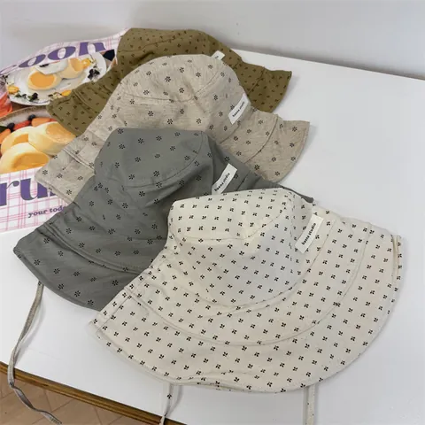 Retro Floral Πολυεστερικό Καπέλο Bucket για Γυναίκες Καλοκαιρινό Ταξίδι Αντηλιακή Προστασία Φαρδύ Γείσο Καπέλο Παραλίας