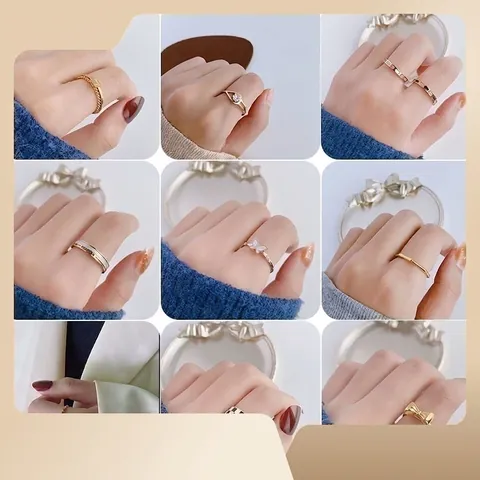 Minimalistische Vintage Vlinder Schelp Zirconia Titanium Staal Ring Voor Vrouwen 18K Verguld Mode Sieraden Vingerring
