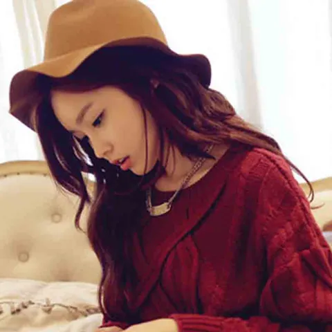 Women 100% Wool Fedora Hat British Style Retro Dome Roll Brim Bowler Hat Autumn Winter Elegant Solid Color Felt Jazz Hat