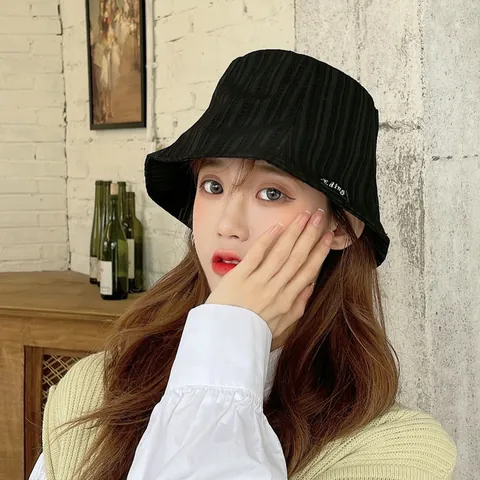 Japanese Style Pleated Bucket Hat For Women Summer UV Protection Foldable Sun Hat Breathable Basin Fisherman Cap