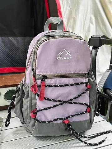 Lightweight Outdoor Nylon Backpack For Men Women Hiking Cycling Travel Commuting Waterproof Casual Sport Daypack With Mountain Graphic