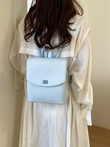 Women Fashion Simple PU Leather Backpack Chic Small Designer Commuter Handbag Versatile Casual Shoulder Bag For Daily Use