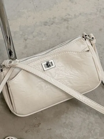 French Minimalist Small Square Bag For Women Summer Texture PU Leather Shoulder Crossbody Bag Daily Versatile Messenger Bag