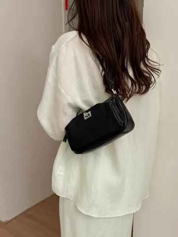 French Minimalist Small Square Bag For Women Summer Texture PU Leather Shoulder Crossbody Bag Daily Versatile Messenger Bag