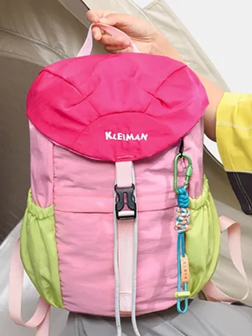 Sac à Dos Décontracté pour Femmes Bloc de Couleur Grande Capacité en Nylon Sac de Voyage Mode Patchwork pour Adolescents Camping en Plein Air