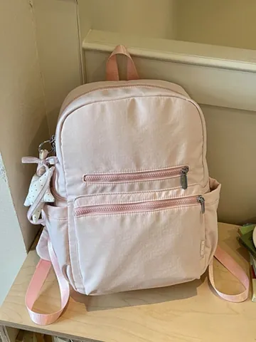 Dames Mode Lichtgewicht Rugzak Koreaanse Stijl Mori Meisje Effen Kleur Veelzijdige Kleine Schooltas Met Sterrenhanger Tiener Meisjes Reistas
