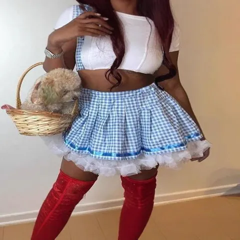 Dames Sexy Geruite Geplooide Minini-rok Met Kant Splicing Polyester Gingham Streetwear Feest Rok