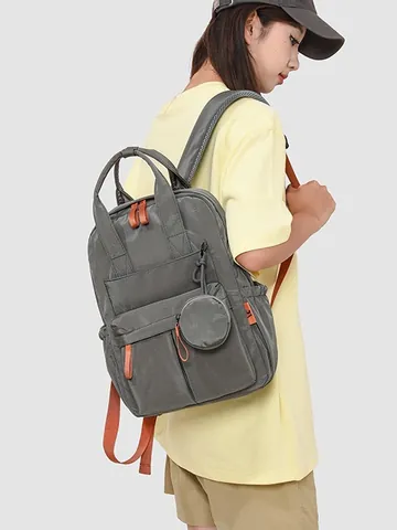 Mochila de Nailon Impermeable para Exteriores Gran Capacidad Viaje Deporte Daypack para Parejas Con Mini Bolsa Desmontable Bolso Ligero